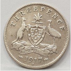 AUSTRALIA 1917 . THREEPENCE . SCARCE AUSTRALIA 1917 . THREEPENCE . SCARCE